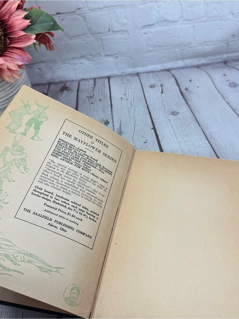 vtg 1924 Pinocchio D. collodi mayflower series hardcover illustrated children’s